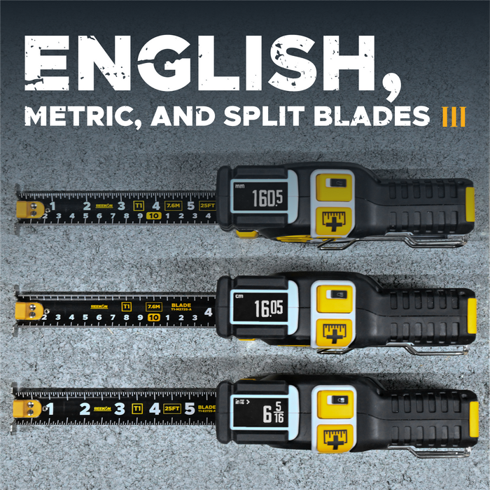 Split (Imperial/Metric) T1 Tomahawk Digital Tape Measure