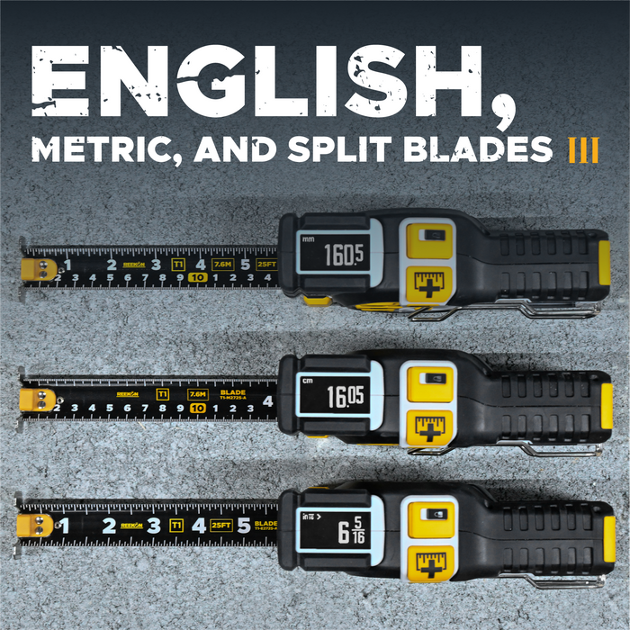 REEKON T1 Tomahawk Digital Tape Measure English, Metric, Imperial Blades Units
